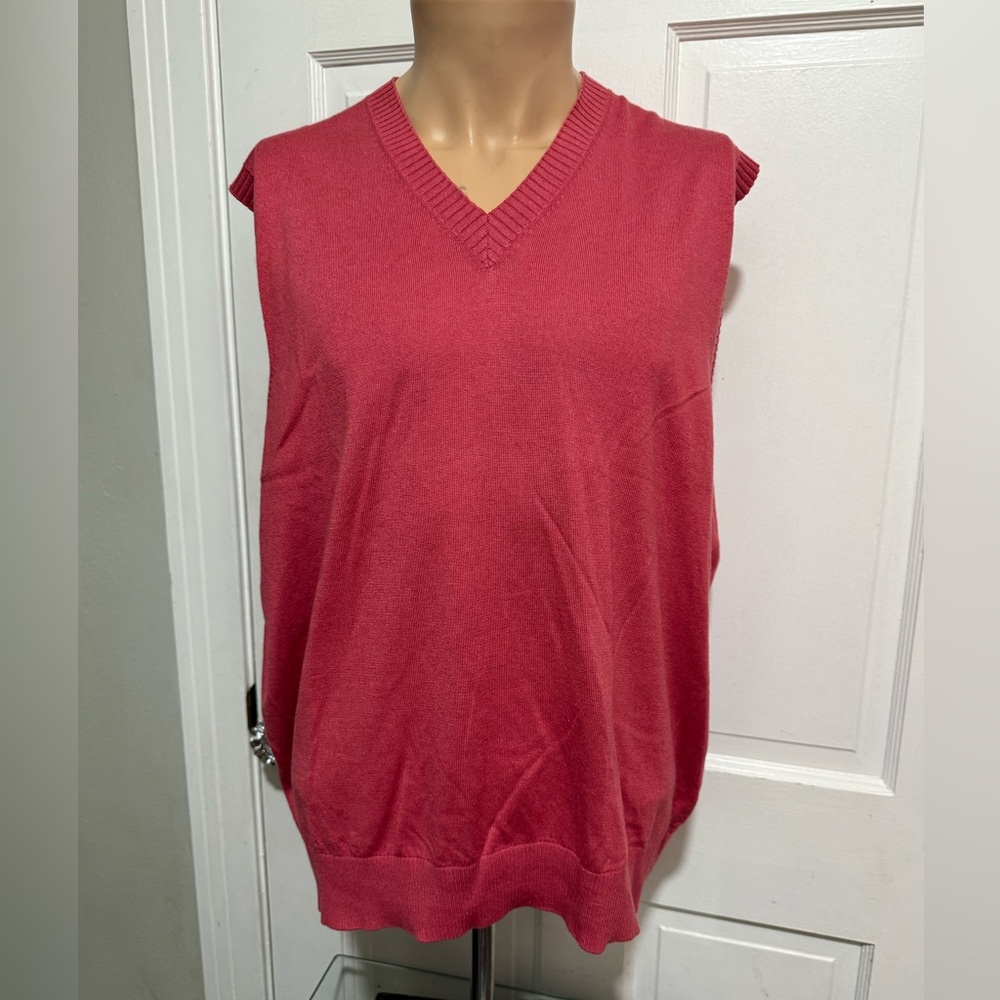 Bobby Jones Mens Cashmere Silk Red Vest Golf Size XL Outerwear Top